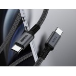 Кабель ArmorStandart Type-C-Type-C PD 100W 5A Aluminum Alloy 1m Black/Gray (ARM69370)