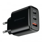 Сетевое зарядное устройство ArmorStandart Resolute Power ARP-621 PD 65W GaN 2Type-C 1USB 3A Black (ARM70023)