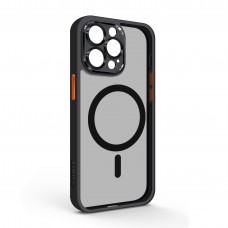 Чехол накладка ArmorStandart TPU Unit MagSafe SE для Apple iPhone 15 Pro Max Black Orange (ARM75363)