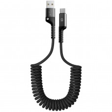 Кабель ArmorStandart AR17 Spiral USB-Type-C 2.4A 1m Black (ARM75390)