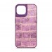 Чехол накладка Harder PU Crocosaur для Apple iPhone 15 Purple (ARM76698)