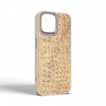 Чехол накладка Harder PU Crocosaur для Apple iPhone 15 Titanium (ARM76699)