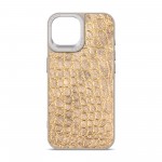 Чехол накладка Harder PU Crocosaur для Apple iPhone 15 Titanium (ARM76699)