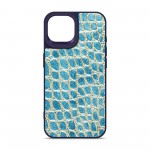 Чехол накладка Harder PU Crocosaur для Apple iPhone 15 Blue (ARM76700)