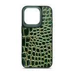 Чехол накладка Harder PU Crocosaur для Apple iPhone 15 Pro Green (ARM76702)