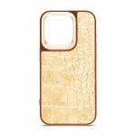 Чехол накладка Harder PU Crocosaur для Apple iPhone 15 Pro Beige (ARM76703)