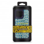 Чехол накладка Harder PU Crocosaur для Apple iPhone 15 Pro Max Blue (ARM76712)