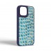 Чехол накладка Harder PU Crocosaur для Apple iPhone 14 Blue (ARM76718)