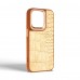Чехол накладка Harder PU Crocosaur для Apple iPhone 14 Pro Beige (ARM76721)