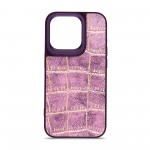 Чехол накладка Harder PU Crocosaur для Apple iPhone 14 Pro Purple (ARM76722)