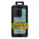 Чехол накладка Harder PU Crocosaur для Apple iPhone 14 Pro Blue (ARM76724)