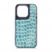 Чехол накладка Harder PU Crocosaur для Apple iPhone 14 Pro Blue (ARM76724)