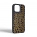 Чехол накладка Harder PU Crocosaur для Apple iPhone 14 Pro Max Black (ARM76725)