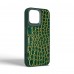 Чехол накладка Harder PU Crocosaur для Apple iPhone 14 Pro Max Green (ARM76726)