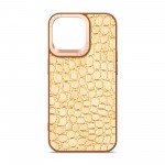 Чехол накладка Harder PU Crocosaur для Apple iPhone 14 Pro Max Beige (ARM76727)