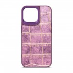 Чехол накладка Harder PU Crocosaur для Apple iPhone 14 Pro Max Purple (ARM76728)
