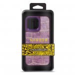 Чехол накладка Harder PU Crocosaur для Apple iPhone 14 Pro Max Purple (ARM76728)
