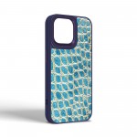 Чехол накладка Harder PU Crocosaur для Apple iPhone 14 Pro Max Blue (ARM76730)