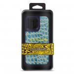 Чехол накладка Harder PU Crocosaur для Apple iPhone 14 Pro Max Blue (ARM76730)
