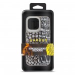 Чехол накладка Harder PU Glamorous Croco для Apple iPhone 15 Pro Max Grey Gold (ARM76766)