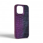 Чехол накладка Harder PU Glamorous Croco для Apple iPhone 15 Pro Max Dark Purple (ARM76767)