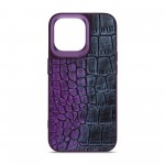 Чехол накладка Harder PU Glamorous Croco для Apple iPhone 15 Pro Max Dark Purple (ARM76767)