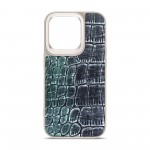 Чехол накладка Harder PU Glamorous Croco для Apple iPhone 14 Pro Grey Green (ARM76769)