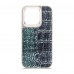 Чехол накладка Harder PU Glamorous Croco для Apple iPhone 14 Pro Grey Green (ARM76769)