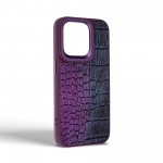 Чехол накладка Harder PU Glamorous Croco для Apple iPhone 14 Pro Dark Purple (ARM76771)