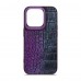 Чехол накладка Harder PU Glamorous Croco для Apple iPhone 14 Pro Dark Purple (ARM76771)