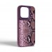 Чехол накладка Harder PU Genuine Snake для Apple iPhone 15 Pro Dark Purple (ARM76782)