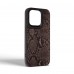 Чехол накладка Harder PU Genuine Snake для Apple iPhone 15 Pro Black (ARM76783)