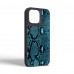 Чехол накладка Harder PU Genuine Snake для Apple iPhone 15 Pro Max Dark Blue (ARM76784)