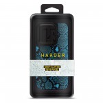 Чехол накладка Harder PU Genuine Snake для Apple iPhone 14 Pro Dark Blue (ARM76787)