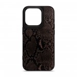 Чехол накладка Harder PU Genuine Snake для Apple iPhone 14 Pro Black (ARM76789)