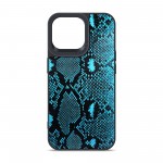 Чехол накладка Harder PU Genuine Snake для Apple iPhone 14 Pro Max Dark Blue (ARM76790)