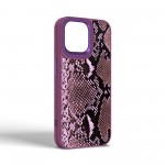 Чехол накладка Harder PU Genuine Snake для Apple iPhone 14 Pro Max Dark Purple (ARM76791)