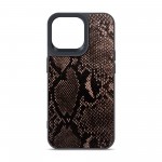Чехол накладка Harder PU Genuine Snake для Apple iPhone 14 Pro Max Black (ARM76792)