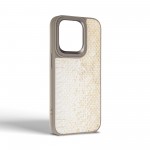 Чехол накладка Harder PU Snake Pattern для Apple iPhone 15 Pro White Cream (ARM76795)