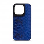 Чехол накладка Harder PU Snake Pattern для Apple iPhone 15 Pro Blue Mystic (ARM76796)