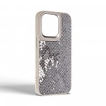 Чехол накладка Harder PU Snake Pattern для Apple iPhone 15 Pro Grey Silver (ARM76798)