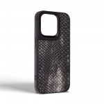 Чехол накладка Harder PU Lizard для Apple iPhone 15 Pro Black (ARM76869)