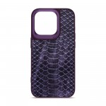 Чехол накладка Harder PU Lizard для Apple iPhone 15 Pro Purple (ARM76870)