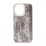 Чехол накладка Harder PU Lizard для Apple iPhone 15 Pro Max Grey (ARM76876)