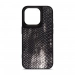 Чехол накладка Harder PU Lizard для Apple iPhone 14 Pro Black (ARM76877)