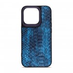 Чехол накладка Harder PU Lizard для Apple iPhone 14 Pro Blue (ARM76879)
