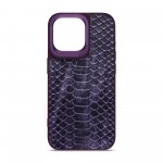 Чехол накладка Harder PU Lizard для Apple iPhone 14 Pro Max Purple (ARM76882)