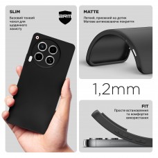 Чехол накладка TPU Armorstandart Matte Slim Fit для Tecno Camon 30 (CL6) Camera cover Black (ARM77159)