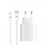 Сетевое зарядное устройство ArmorStandart AMHJ83 20W 1Type-C White + кабель Type-C-Lightning (ARM77724)
