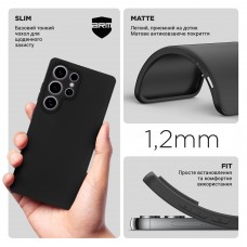 Чехол накладка TPU ArmorStandart Matte Slim Fit для Samsung S25 Ultra Camera cover Black (ARM81571)